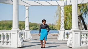 Knee-Length Pencil Skirt with a Modest Top