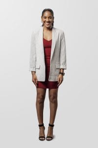 Neutral-Colored Dress with a Blazer