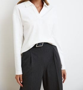 Classic White Blouse and Black Trousers