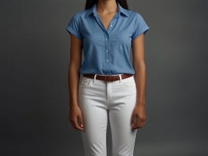 Button-Up Shirt with Tailored Trousers