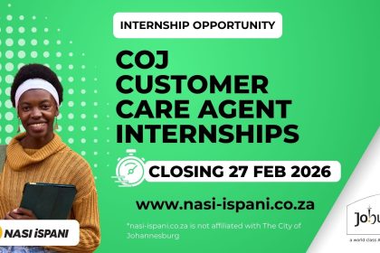City of Johannesburg Customer Care Agent Internships 2026