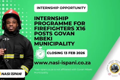 Internship Programme for Firefighters x16 posts Govan Mbeki Municipality