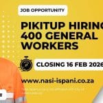 Pikitup Hiring 400 General Workers – Apply Before 16 February 2026